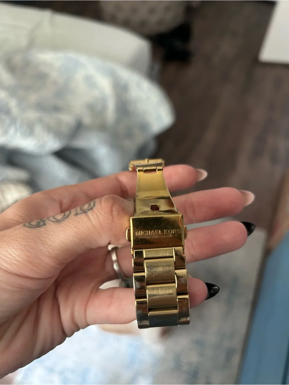 Michael Kors Gold-Tone Mother-of-Pearl Dial Bracelet Watch